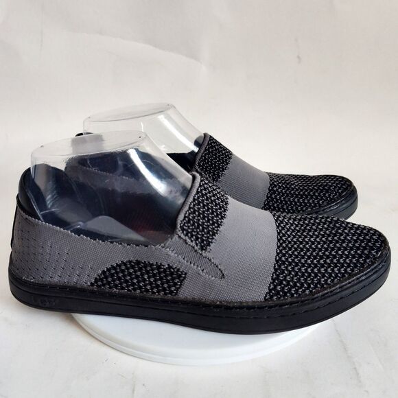 Ugg Sneakers Womens Size 7 Sammy Hyper Weave Slip On Comfort Knit Black Gray - Picture 1 of 12